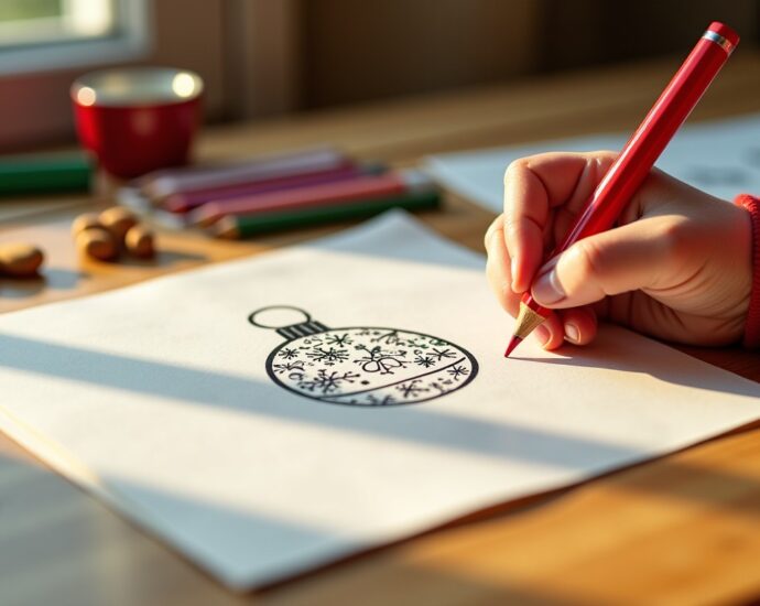 Boule de Noël à colorier : feuilletez et imprimez pour petits artistes et passionnés de dessins